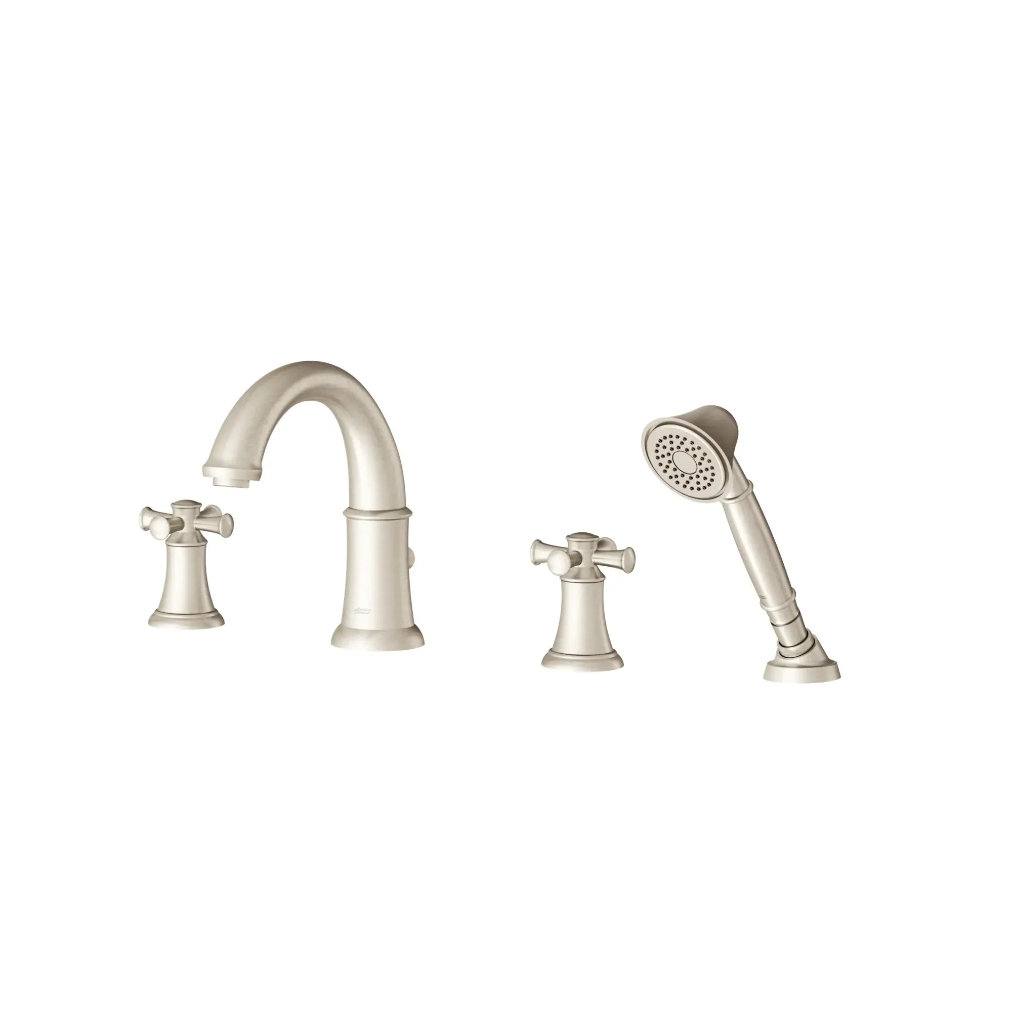 Portsmouth Bathtub Faucet with Personal Shower for Flash Rough-in Valve with Cross Handles — thumbnail 3